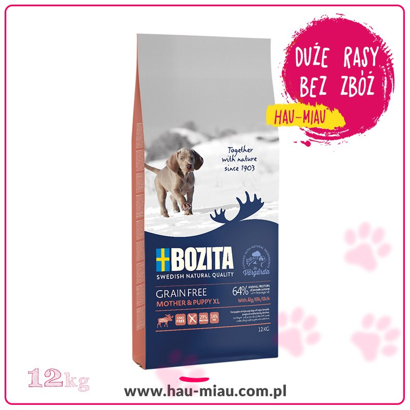 Bozita - Mother and Puppy XL - KURCZAK I ŁOŚ -12 KG - dla szczeniąt i matek Bozita - Mother and Puppy XL - KURCZAK I ŁOŚ -12 KG - dla szczeniąt i matek
