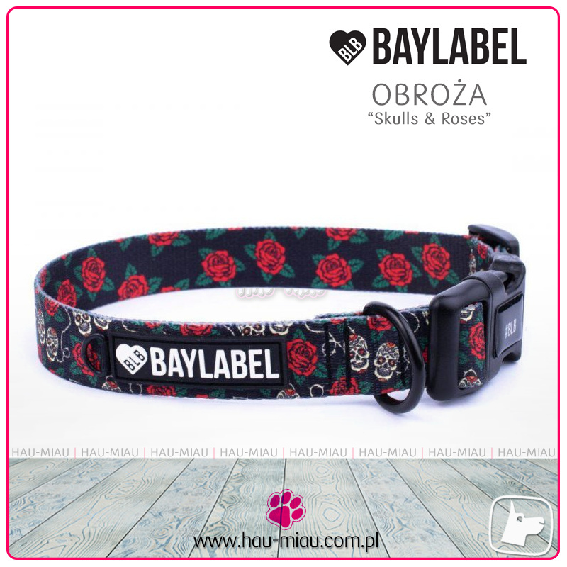 Baylabel - Obroża dla psa - Skulls & Roses - "L"