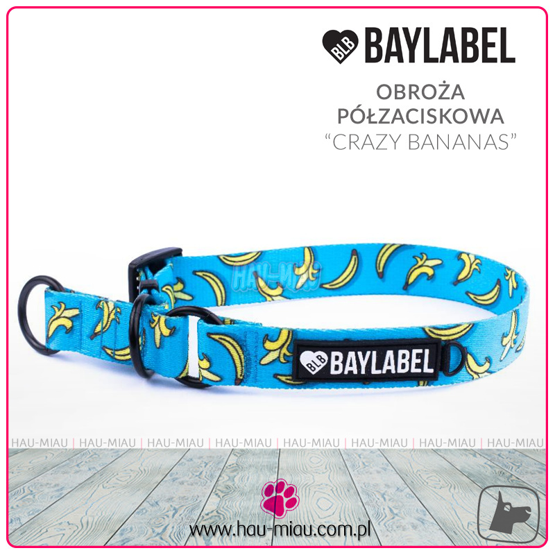 Baylabel - Obroża półzaciskowa dla psa - Crazy Bananas - "M" Baylabel - Obroża półzaciskowa dla psa - Crazy Bananas - "M"