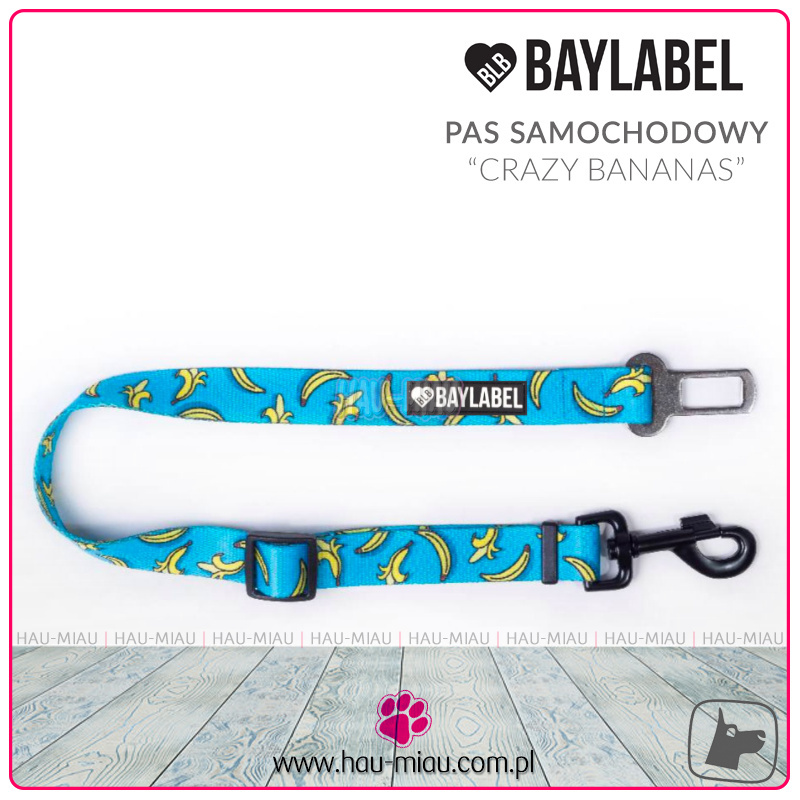 Baylabel - Pas do samochodu dla psa - Crazy Bananas - 2,5 cm Baylabel - Pas do samochodu dla psa - Crazy Bananas - 2,5 cm