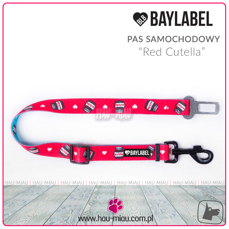 Baylabel - Pas do samochodu dla psa - Red Cutella - 2,5 cm