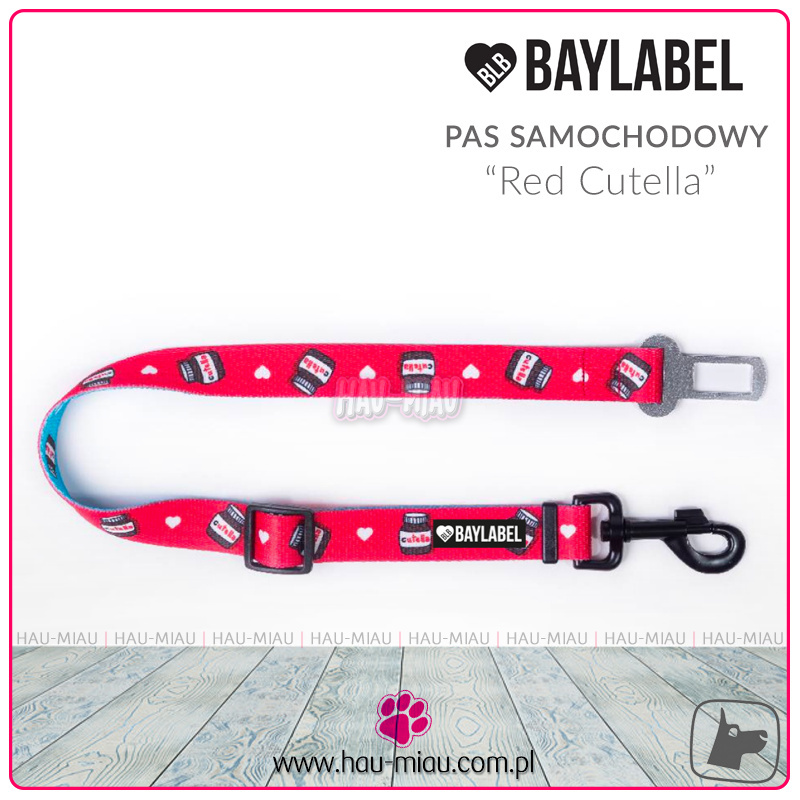 Baylabel - Pas do samochodu dla psa - Red Cutella - 2 cm Baylabel - Pas do samochodu dla psa - Red Cutella - 2 cm