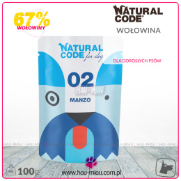 Natural Code - 02 for dog - WOŁOWINA - 100g