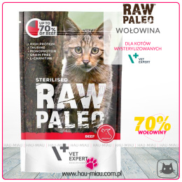 Raw Paleo - Adult Cat Sterilised Beef - WOŁOWINA - 100g - dla Kastratów