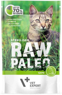 Raw Paleo - Adult Cat Sterilised Game - DZICZYZNA - 100g - dla Kastratów