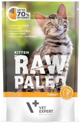 Raw Paleo - Kitten Cat Turkey - INDYK - 100g - dla Kociąt