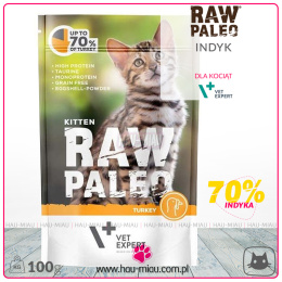 Raw Paleo - Kitten Cat Turkey - INDYK - 100g - dla Kociąt