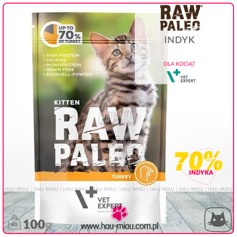 Raw Paleo - Kitten Cat Turkey - INDYK - 100g - dla Kociąt Raw Paleo - Kitten Cat Turkey - INDYK - 100g - dla Kociąt