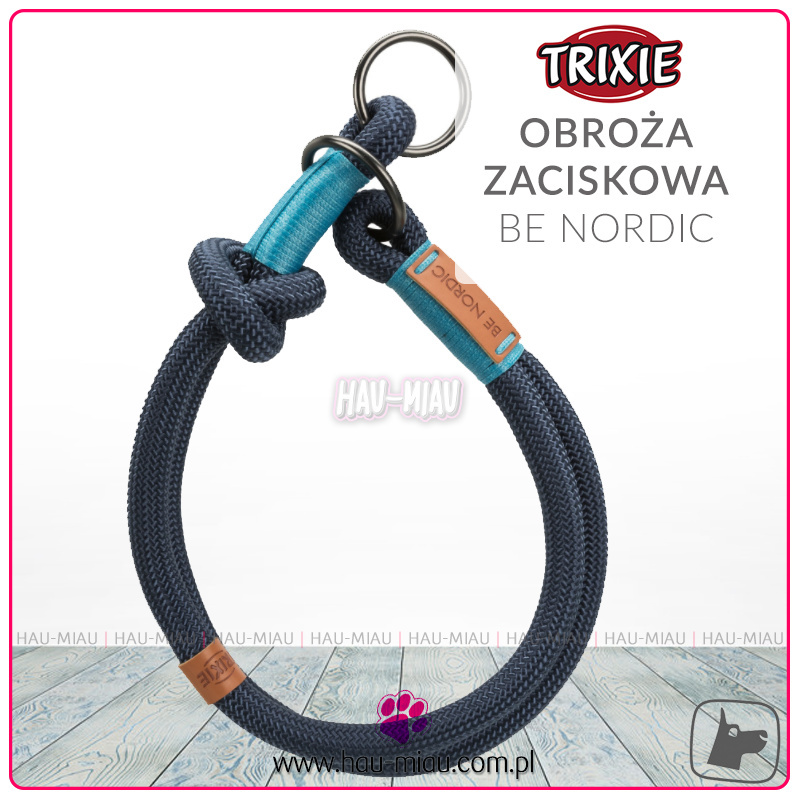 Trixie - Obroża zaciskowa linkowa tkana - Be Nordic - NIEBIESKA - S/M - 40cm Trixie - Obroża zaciskowa linkowa tkana - Be Nordic - NIEBIESKA - S/M - 40cm