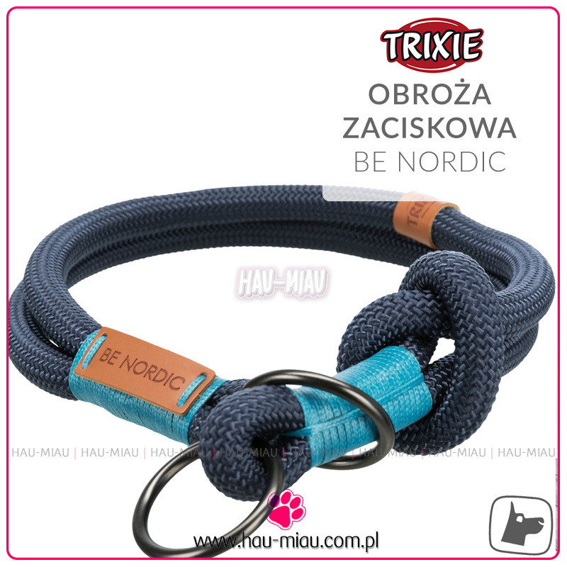 Trixie - Obroża zaciskowa linkowa tkana - Be Nordic - NIEBIESKA - S/M - 40cm Trixie - Obroża zaciskowa linkowa tkana - Be Nordic - NIEBIESKA - S/M - 40cm