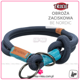 Trixie - Obroża zaciskowa linkowa tkana - Be Nordic - NIEBIESKA - S/M - 40cm
