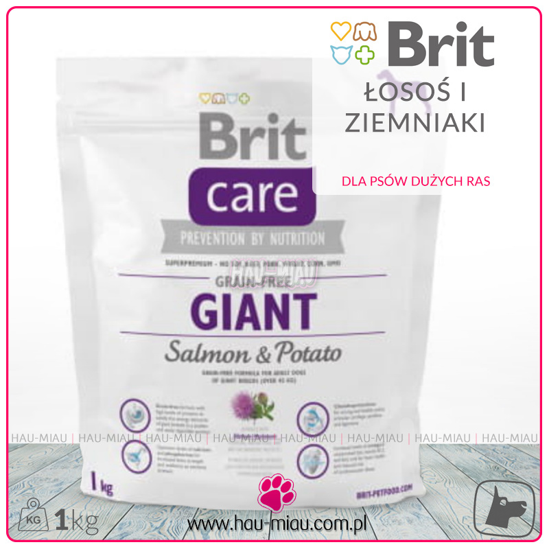 Brit Care - Grain Free Adult Giant - ŁOSOŚ & ZIEMNIAKI - 1 KG - dla olbrzymich ras Brit Care - Grain Free Adult Giant - ŁOSOŚ & ZIEMNIAKI - 1 KG - dla olbrzymich ras