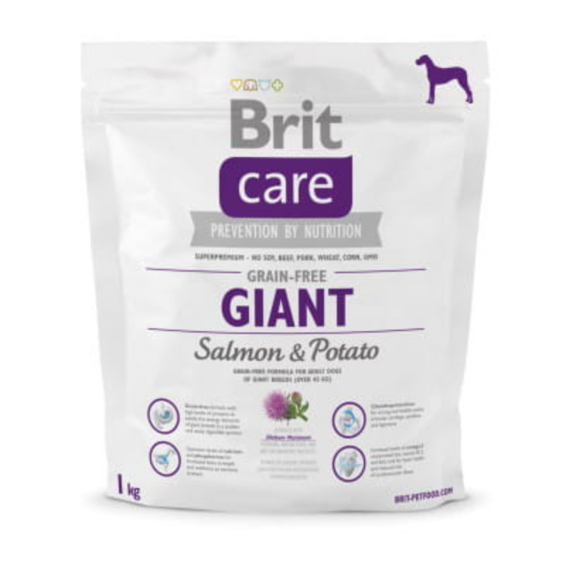 Brit Care - Grain Free Adult Giant - ŁOSOŚ & ZIEMNIAKI - 1 KG - dla olbrzymich ras Brit Care - Grain Free Adult Giant - ŁOSOŚ & ZIEMNIAKI - 1 KG - dla olbrzymich ras