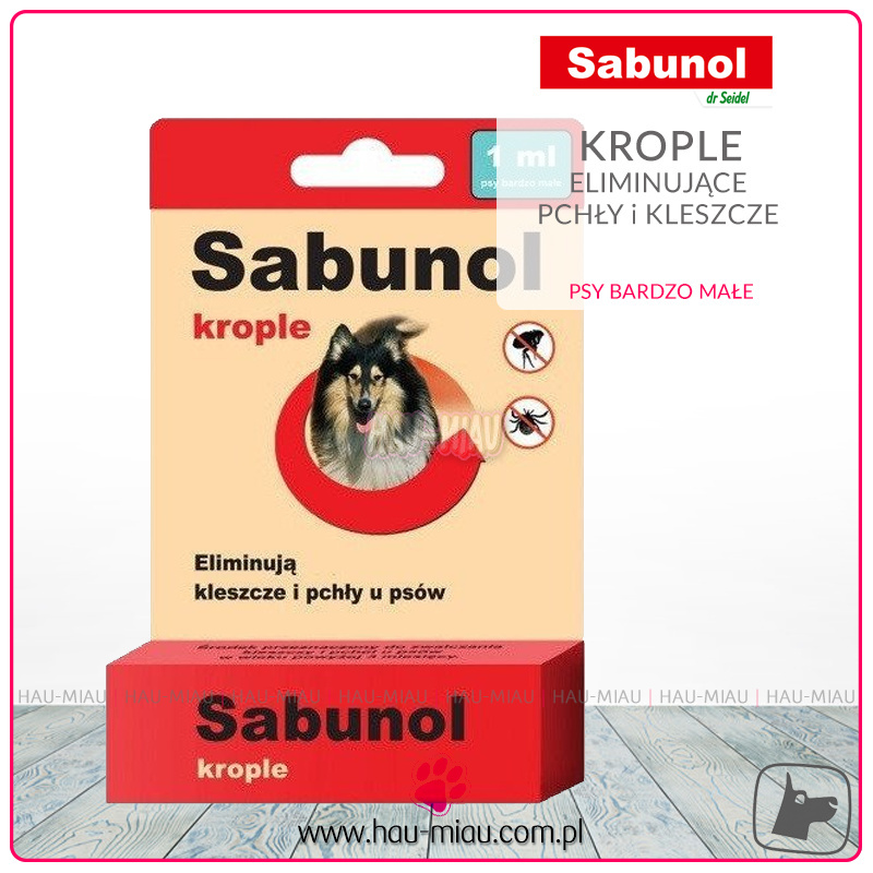 Dr Seidel - Sabunol - Krople eliminujące pchły i kleszcze - 1 ml Dr Seidel - Sabunol - Krople eliminujące pchły i kleszcze - 1 ml