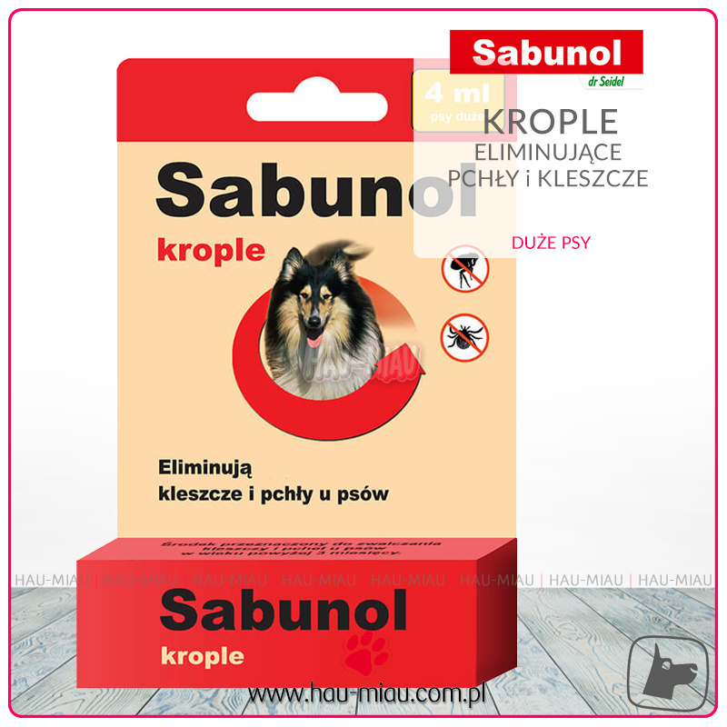 Dr Seidel - Sabunol - Krople eliminujące pchły i kleszcze - 4 ml Dr Seidel - Sabunol - Krople eliminujące pchły i kleszcze - 4 ml