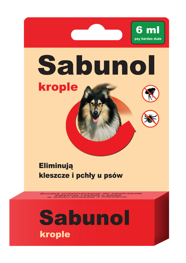Dr Seidel - Sabunol - Krople eliminujące pchły i kleszcze - 6 ml