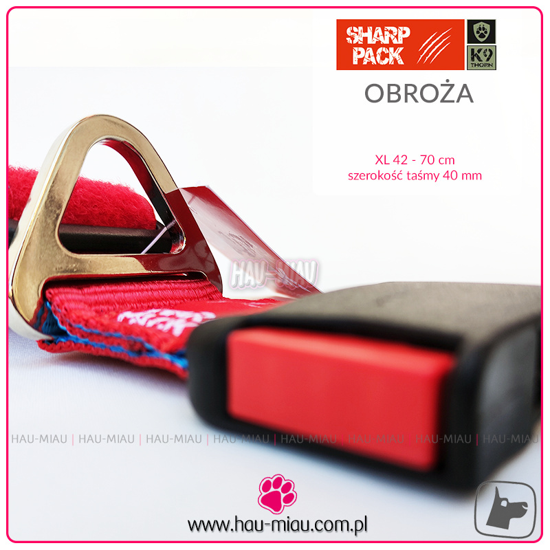 Sharp Pack - Obroża dla psa - CZERWONO-NIEBIESKA - 40 XL - 42-70 cm Sharp Pack - Obroża dla psa - CZERWONO-NIEBIESKA - 40 XL - 42-70 cm