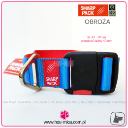 Sharp Pack - Obroża dla psa - NIEBIESKO-CZERWONA - 40 XL - 42-70 cm