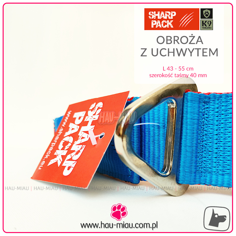 Sharp Pack - Obroża z uchwytem - NIEBIESKO-CZERWONA - 40 L - 43-55 cm Sharp Pack - Obroża z uchwytem - NIEBIESKO-CZERWONA - 40 L - 43-55 cm