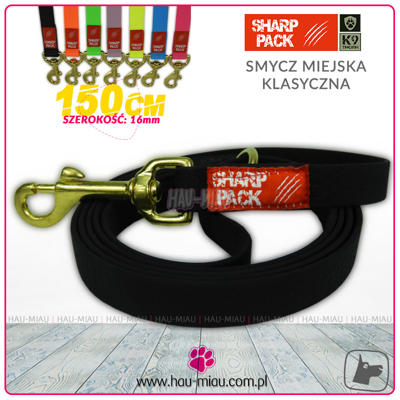 Sharp Pack - Smycz miejska 150cm / 1,6cm - Hexa - CZARNA Sharp Pack - Smycz miejska 150cm / 1,6cm - Hexa - CZARNA