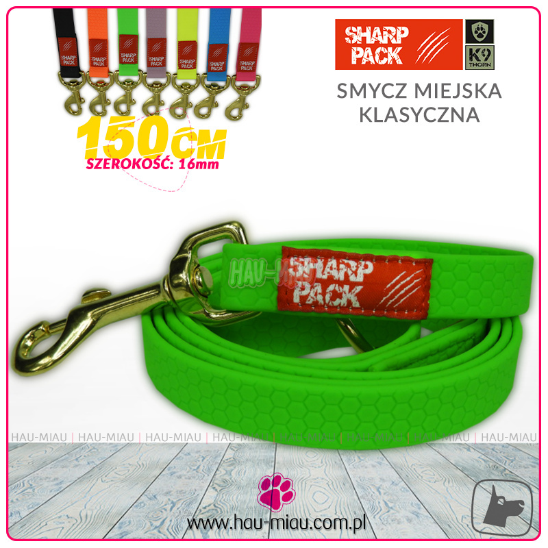 Sharp Pack - Smycz miejska 150cm / 1,6cm - Hexa - ZIELONA Sharp Pack - Smycz miejska 150cm / 1,6cm - Hexa - ZIELONA