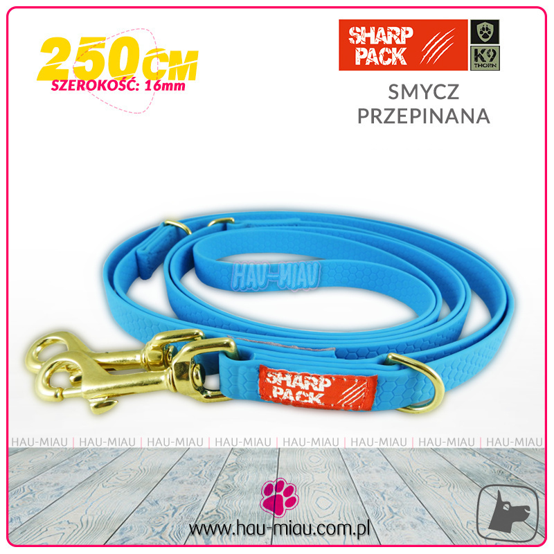 Sharp Pack - Smycz przepinana 250cm / 1,6cm - Hexa - NIEBIESKA Sharp Pack - Smycz przepinana 250cm / 1,6cm - Hexa - NIEBIESKA