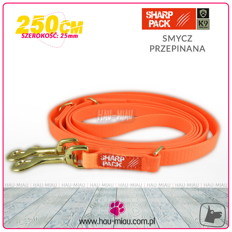Sharp Pack - Smycz przepinana 250cm / 2,5cm - Hexa - POMARAŃCZOWA Sharp Pack - Smycz przepinana 250cm / 2,5cm - Hexa - POMARAŃCZOWA