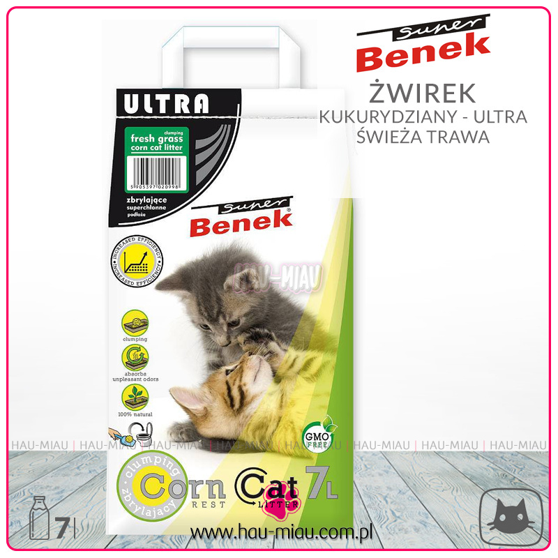 Super Benek - Corn Cat Ultra Fresh grass - Świeża trawa - 7 L Super Benek - Corn Cat Ultra Fresh grass - Świeża trawa - 7 L