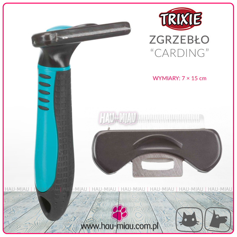 Trixie - Zgrzebło - CARDING - do pielęgnacji sierści dla psa i kota - Wymiary: 7 × 15 cm