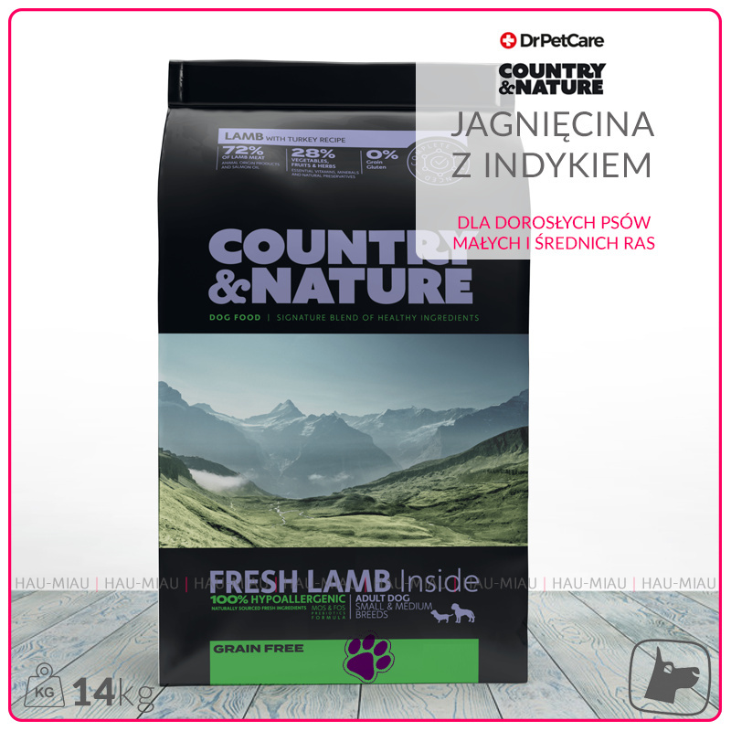 Country & Nature - Lamb with Turkey Recipe - Karma dla psów ras małych i średnich – JAGNIĘCINA i INDYK - 14kg Country & Nature - Lamb with Turkey Recipe - Karma dla psów ras małych i średnich – JAGNIĘCINA i INDYK - 14kg