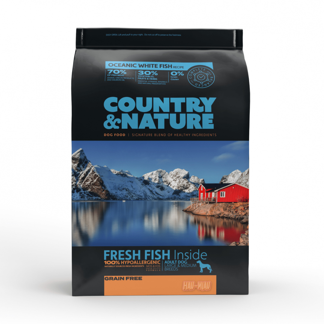 Country & Nature - Oceanic White Fish Recipe. Karma dla psów ras średnich i dużych - RYBY MORSKIE - 3 kg Country & Nature - Oceanic White Fish Recipe. Karma dla psów ras średnich i dużych - RYBY MORSKIE - 3 kg