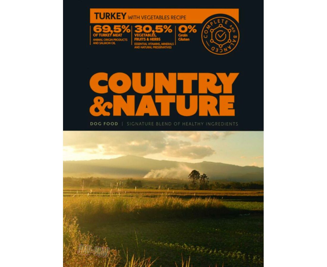 Country & Nature - Turkey with Vegetables Recipe. Karma dla psów ras małych - INDYK i WARZYWA - 9 kg Country & Nature - Turkey with Vegetables Recipe. Karma dla psów ras małych - INDYK i WARZYWA - 9 kg