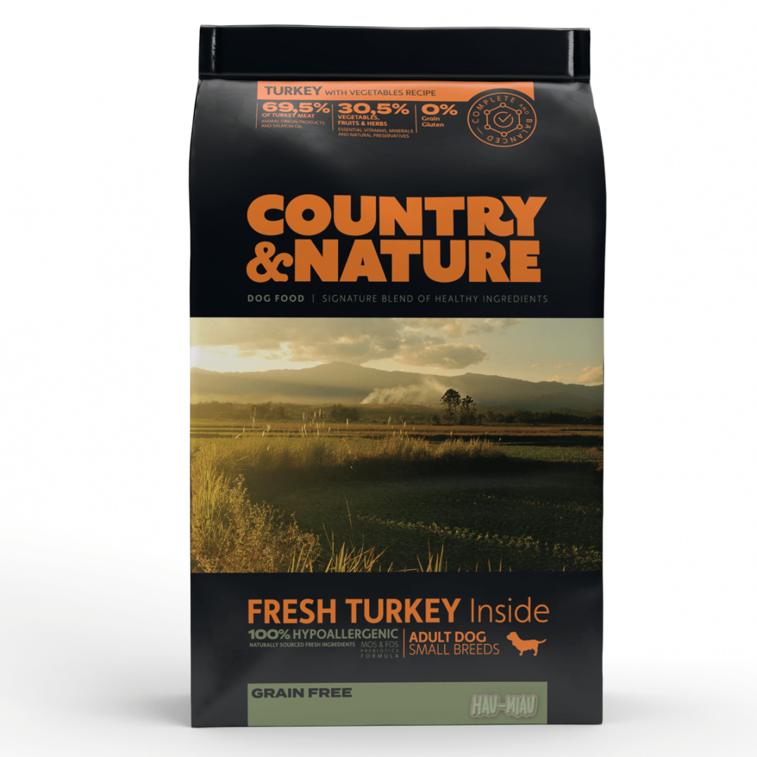 Country & Nature - Turkey with Vegetables Recipe. Karma dla psów ras małych - INDYK i WARZYWA - 9 kg Country & Nature - Turkey with Vegetables Recipe. Karma dla psów ras małych - INDYK i WARZYWA - 9 kg
