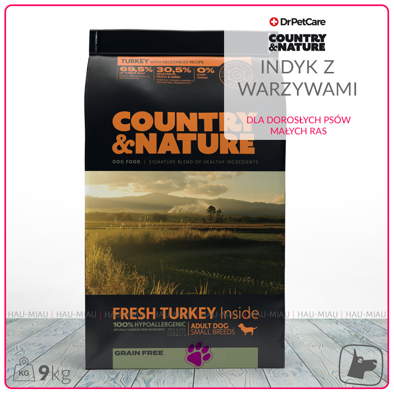 Country & Nature - Turkey with Vegetables Recipe. Karma dla psów ras małych - INDYK i WARZYWA - 9 kg Country & Nature - Turkey with Vegetables Recipe. Karma dla psów ras małych - INDYK i WARZYWA - 9 kg