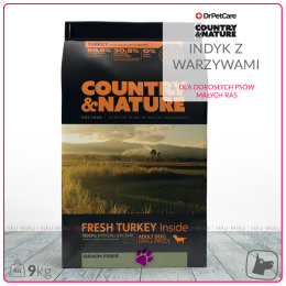 Country & Nature - Turkey with Vegetables Recipe. Karma dla psów ras małych - INDYK i WARZYWA - 9 kg