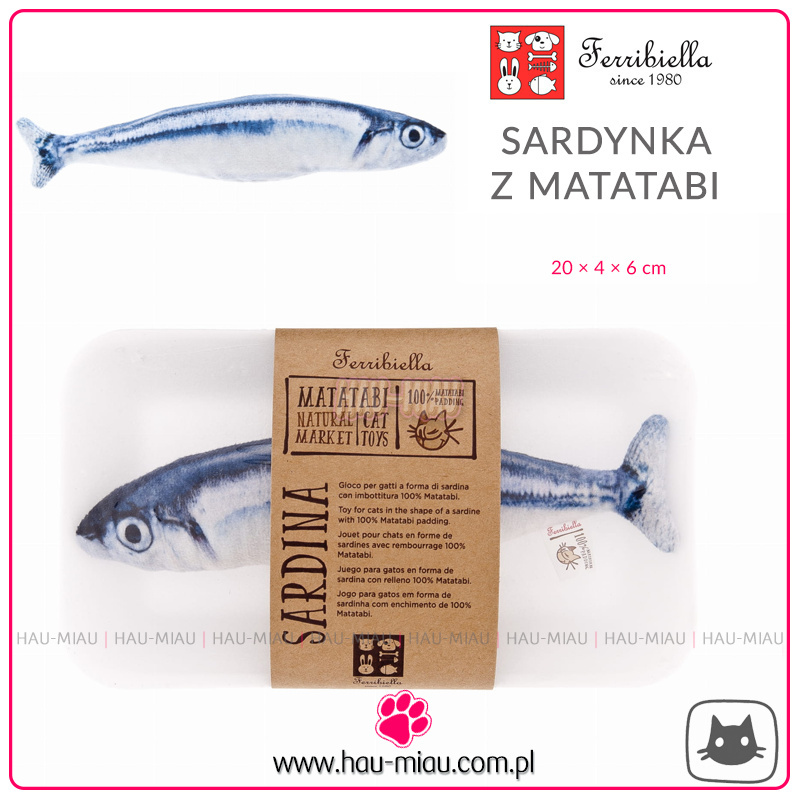 Ferribiella - Zabawka dla kota - Sardynka z matatabi - 20×4×6 cm - TOY Ferribiella - Zabawka dla kota - Sardynka z matatabi - 20×4×6 cm - TOY