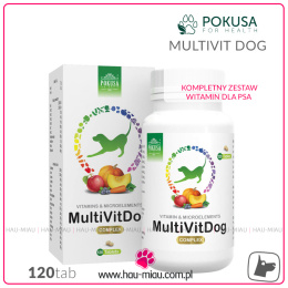 Pokusa - MultiVit Dog - Kompletny zestaw witamin, minerałów i aminokwasów dla psów - 120 tabletek