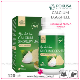 Pokusa - RawDietLine Calcium Eggshell - Wzmacnia kości i zęby - 120 tabletek