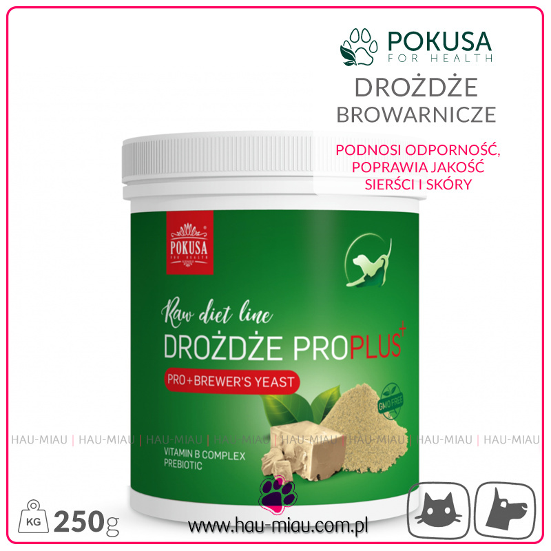 Pokusa - RawDietLine Drożdże browarnicze ProPlus - Poprawia odporność i poprawia kondycję sierści i skóry - 250g Pokusa - RawDietLine Drożdże browarnicze ProPlus - Poprawia odporność i poprawia kondycję sierści i skóry - 250g