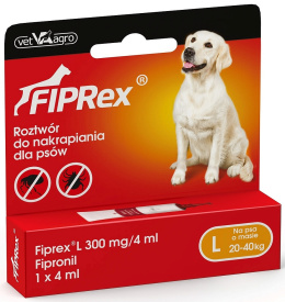Vet Agro - Fiprex - Spot On - Krople do zwalczania kleszczy, pcheł i wszy u psów - L