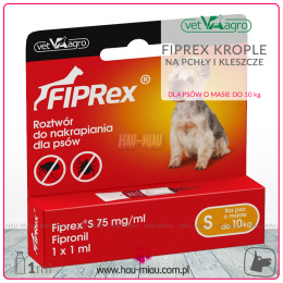 Vet Agro - Fiprex - Spot On - Krople do zwalczania kleszczy, pcheł i wszy u psów - S
