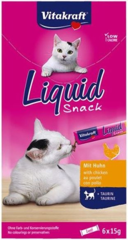 Vitakraft - Przysmak z tauryną - Cat Liquid Snack Chicken - Pasta KURCZAK - 6 x 15g