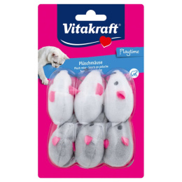 Vitakraft - Zestaw 6 pluszowych myszek