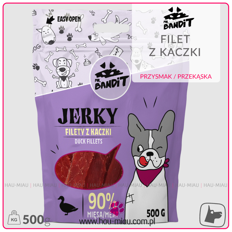 Mr. Bandit - Jerky - Przysmak Filety z KACZKI - 500g Mr. Bandit - Jerky - Przysmak Filety z KACZKI - 500g
