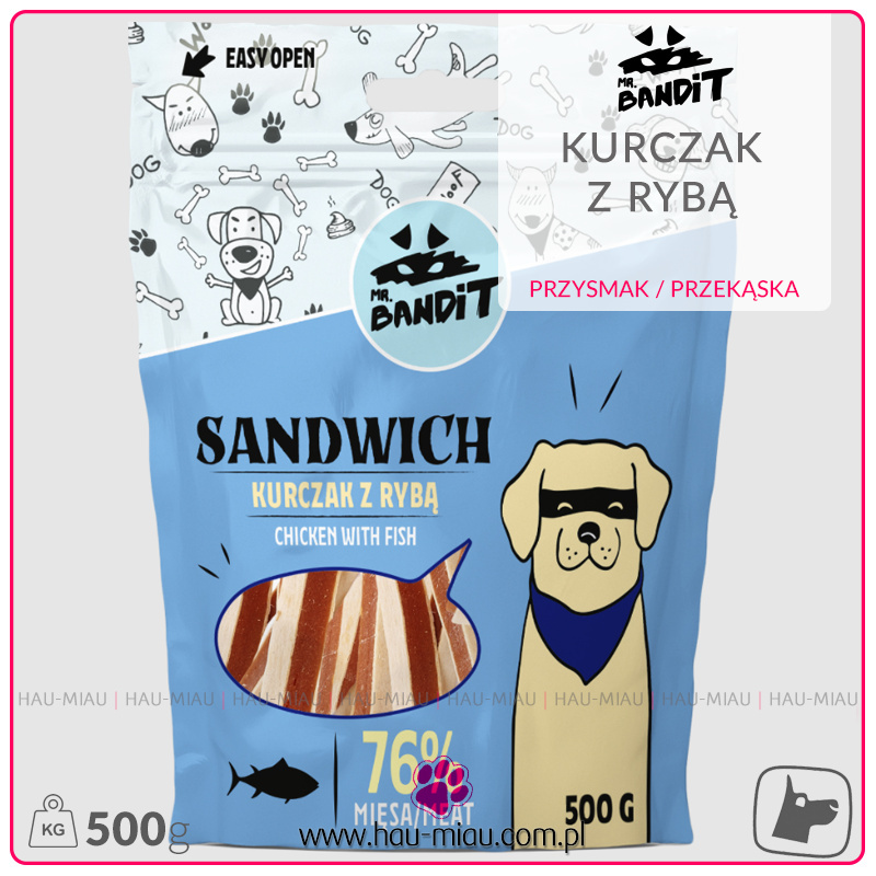 Mr. Bandit - Sandwich - Przysmak KURCZAK z RYBĄ - 500g