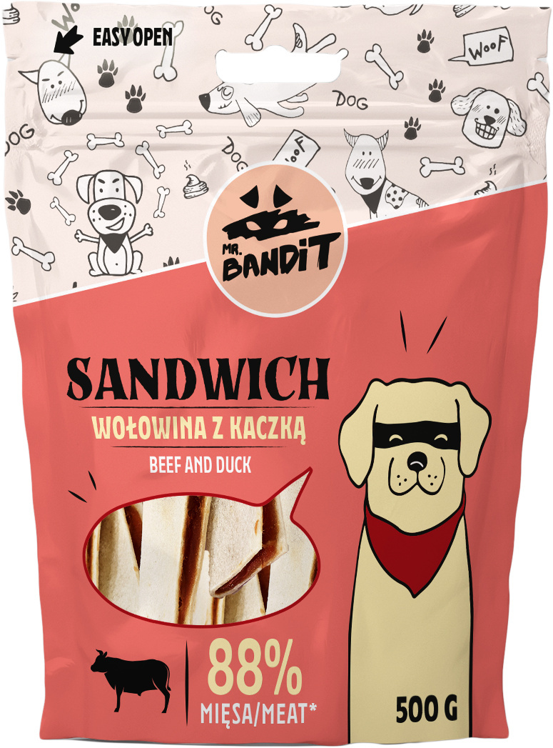 Mr. Bandit - Sandwich - Przysmak WOŁOWINA z KACZKĄ - 500g