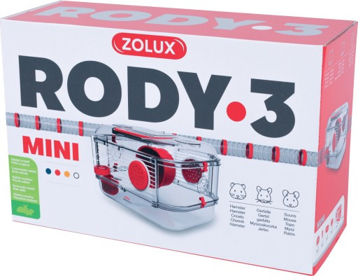 Zolux - Klatka Rody 3 Mini - Czerwona Zolux - Klatka Rody 3 Mini - Czerwona