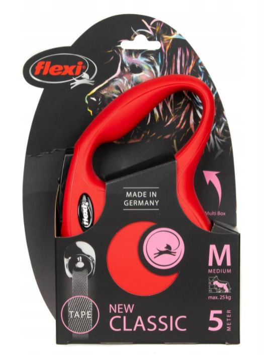 Flexi - New Classic M - taśma smycz dla psa do 25kg - 5m Flexi - New Classic M - taśma smycz dla psa do 25kg - 5m