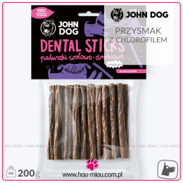 John Dog - Smakołyk z Chlorofilem - Dental Sticks - WOŁOWINA, DRÓB - 200g