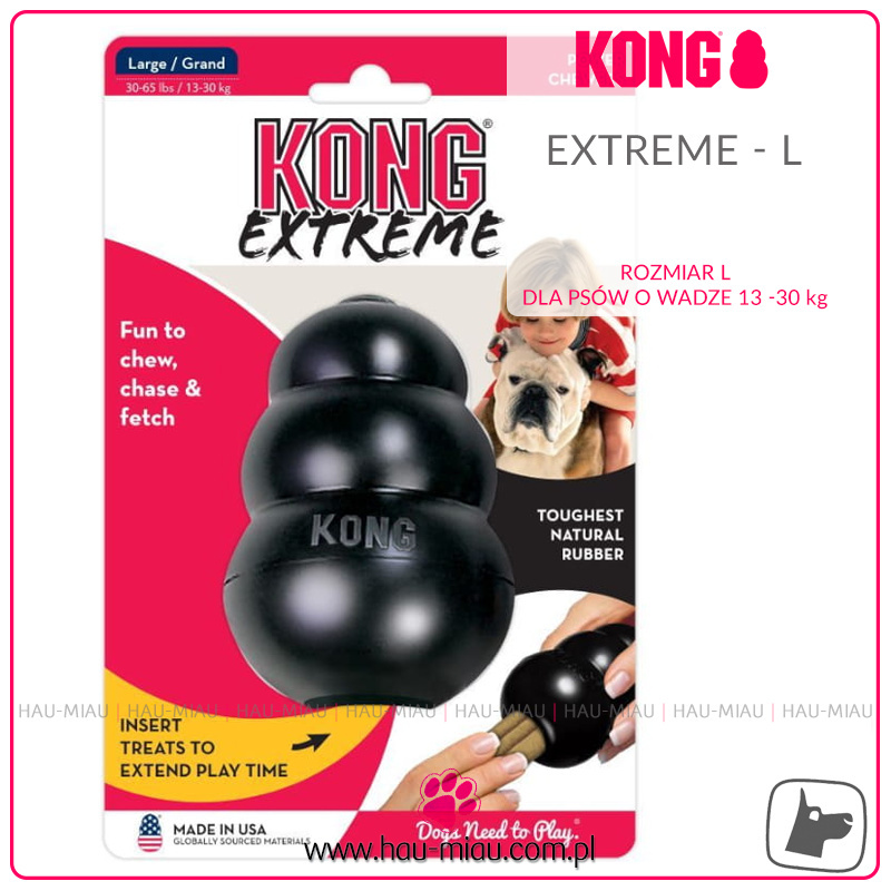 Kong - Zabawka Extreme L - Czarna Gumowa - 10cm Kong - Zabawka Extreme L - Czarna Gumowa - 10cm